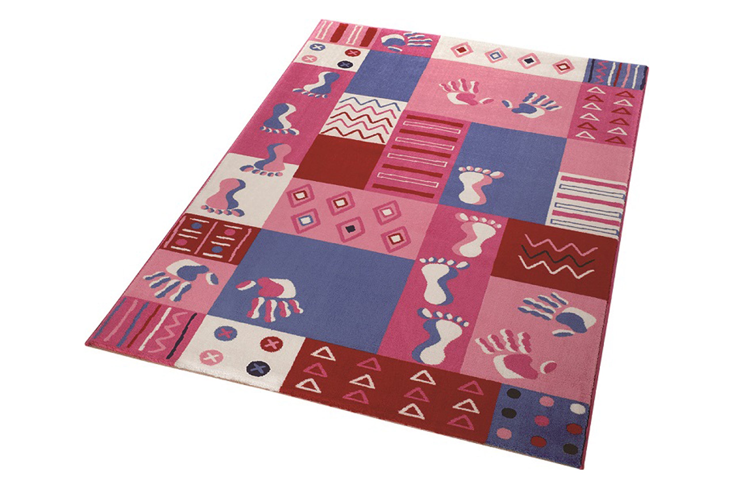weconhome-kinderteppich-hand-feet-rosa-bunt-patchwork-weich image 2