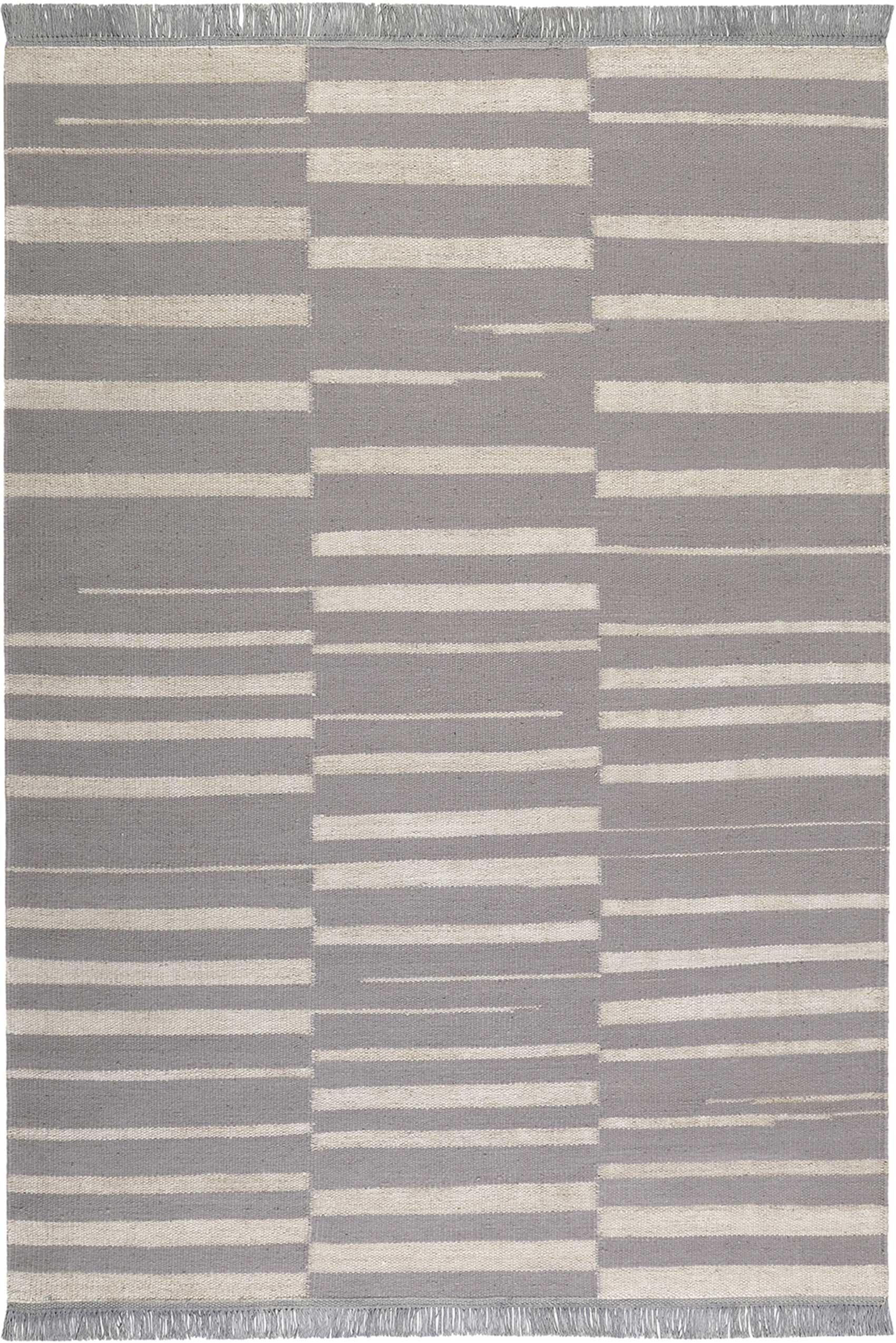 weconhome-kelim-teppich-grau-beige-skid-marks-naturfaser-handgewebt image 1