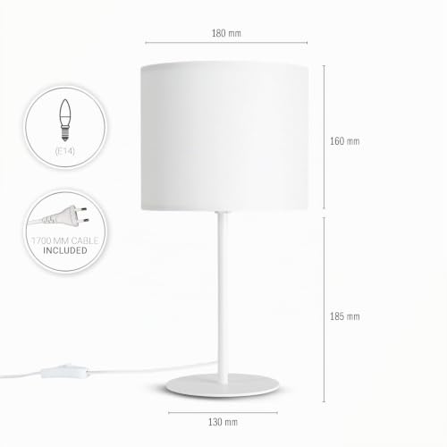 paco-home-tischlampe-e14-uni-stoffschirm-nachttischlampe image 8