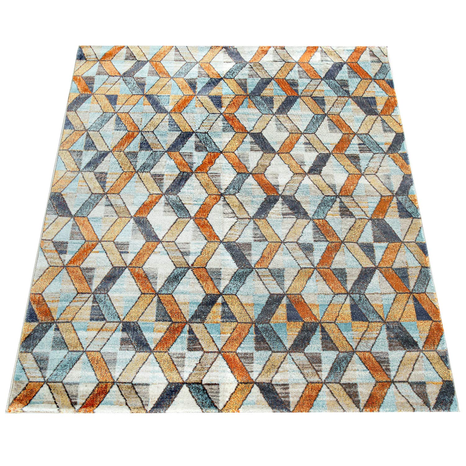 paco-home-teppich-kurzflor-boho-vintage-geometrie-used-look-bunt-120x170-cm image 4