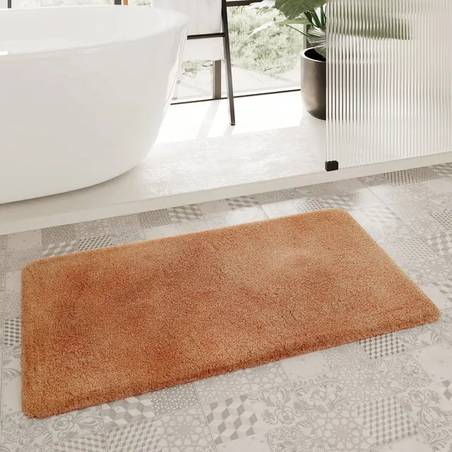 weconhome-porto-azzurro-badteppich-terracotta-orange-hochflor image 1
