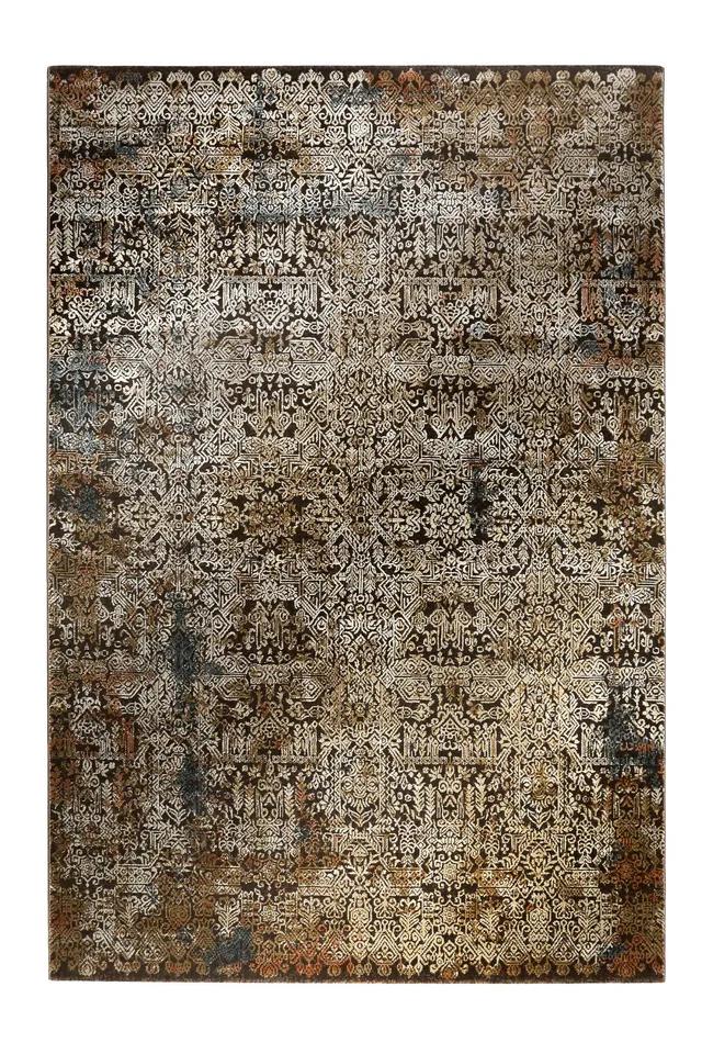 weconhome-bel-etage-vintage-teppich-braun-retro-muster-strapazierf-hig image 1