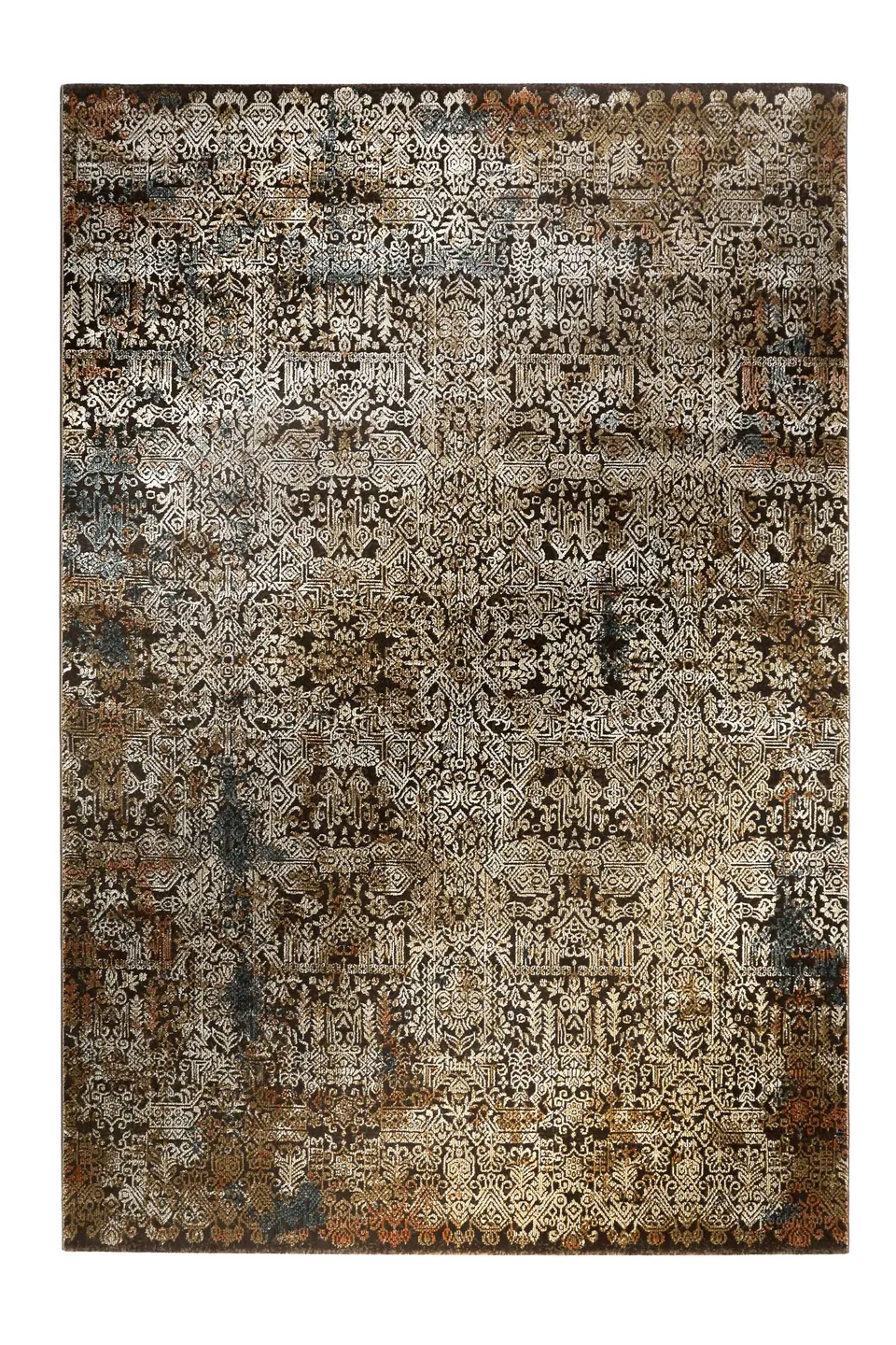 weconhome-bel-etage-vintage-teppich-braun-retro-muster-strapazierf-hig image 1