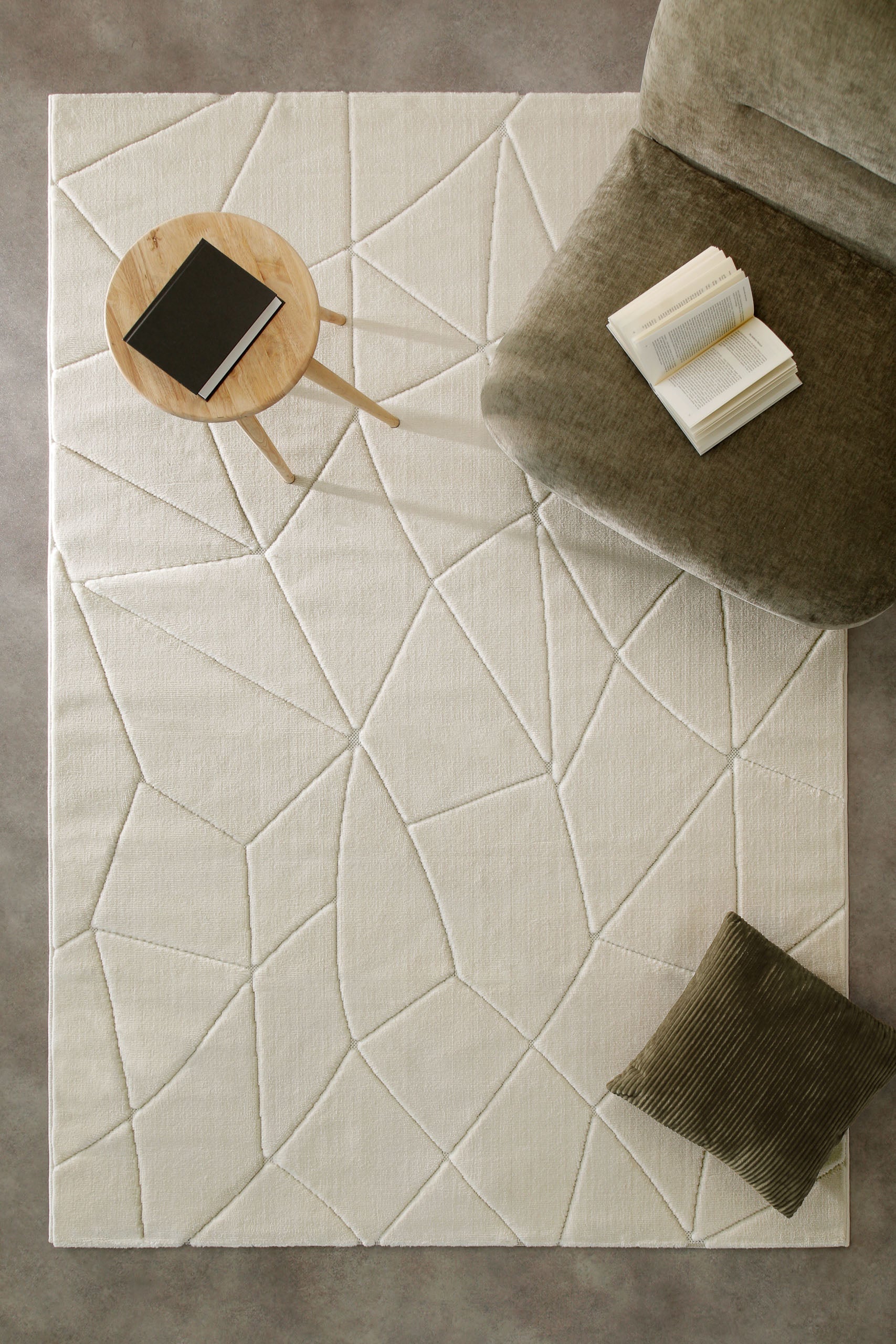 weconhome-unplugged-kurzflorteppich-creme-wei-eckig image 1