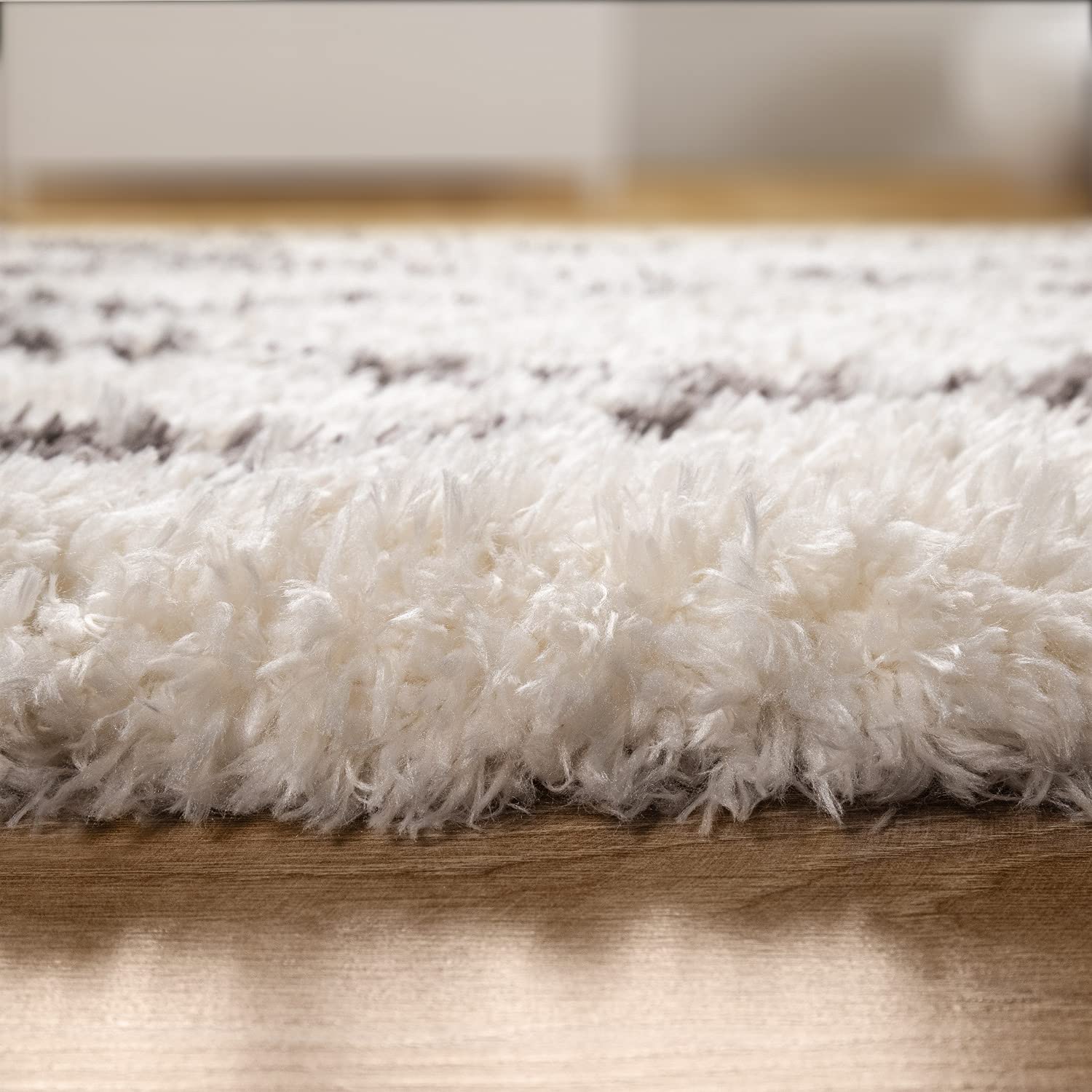 paco-home-hochflor-teppich-shaggy-rauten-grau-creme-60x90-cm-40-mm image 3