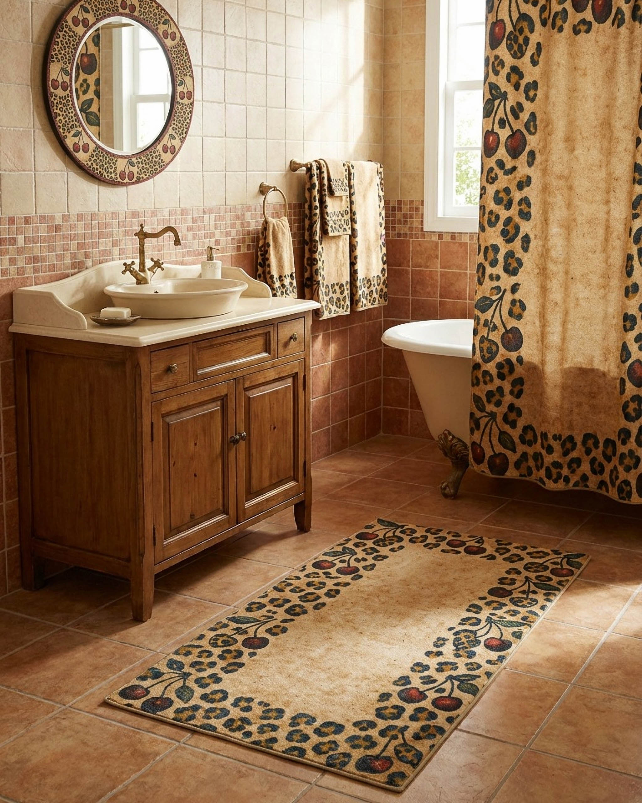 weconhome-badteppich-catwalk-sand-gelb-vintage-animal-print image 2