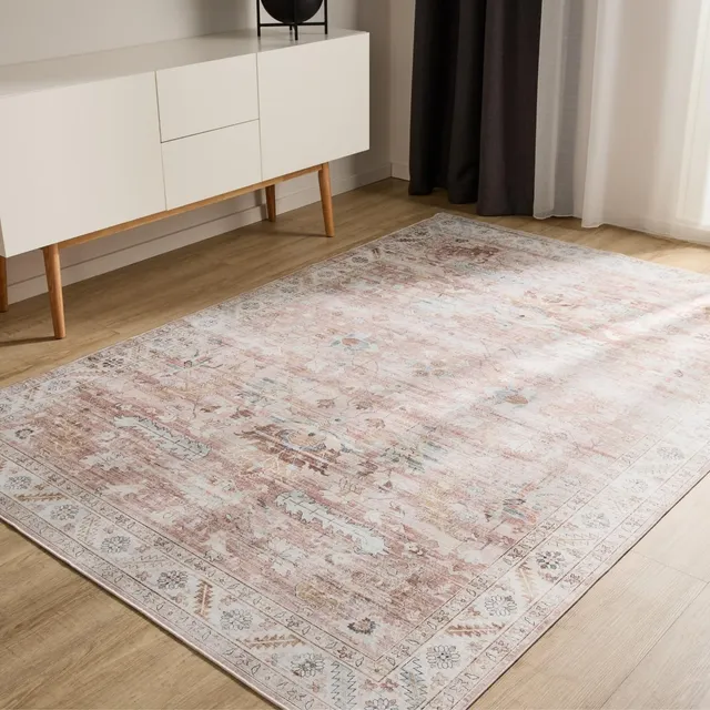 benuta-basic-waschbarer-teppich-george-rosa-60x120-cm image 1