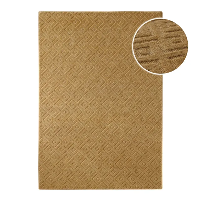 weconhome-kurzflor-teppich-castello-two-karamell-schurwolle image 1
