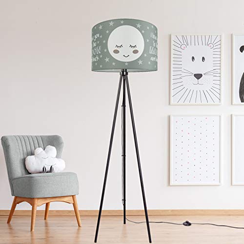 paco-home-kinder-stehlampe-mond-motiv-e27-dreibein-schwarz-schirm-grau-45-5-cm image 7