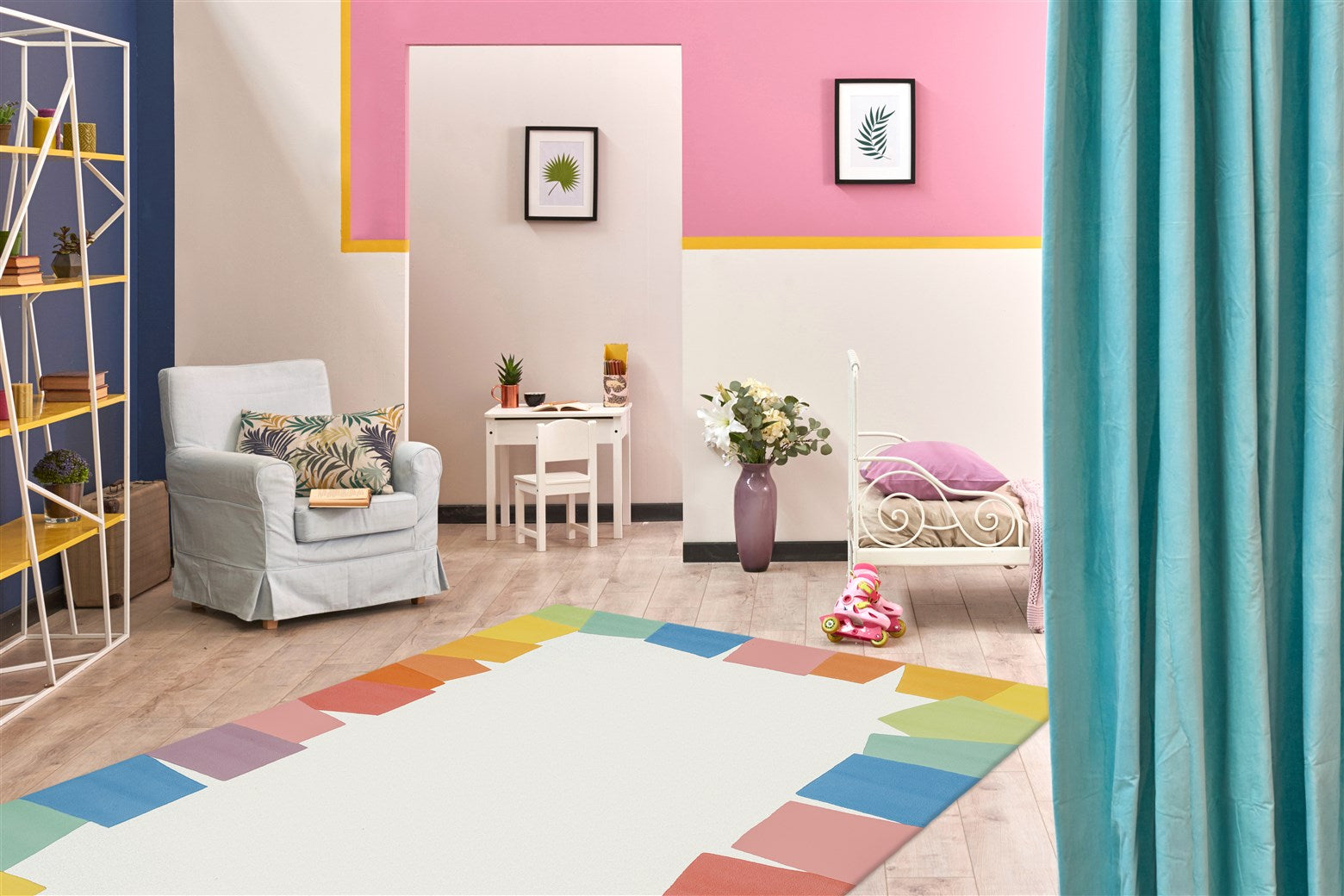 kayoom-joy-4088-bunter-motivteppich-acrylteppich-f-r-wohn-schlaf-und-kinderzimme image 2