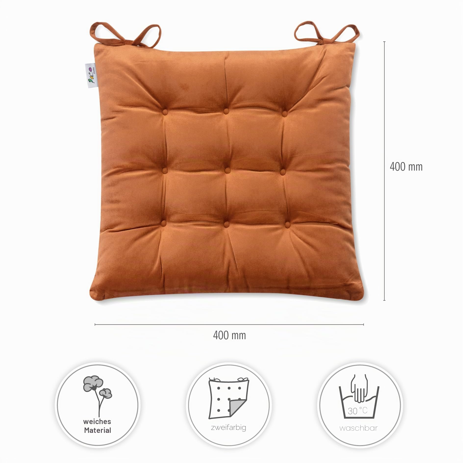 paco-home-sitzkissen-mit-befestigungsb-ndern-40x40-cm-stuhlkissen-indoor-2er-set-2 image 4