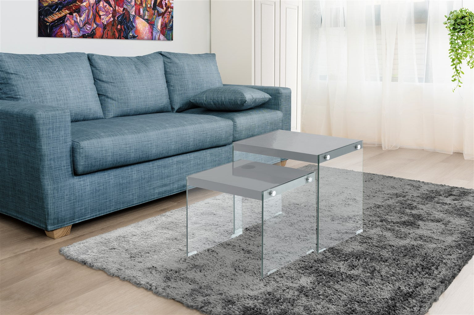 kayoom-elementary-125-beistelltisch-2er-set-modernes-design-mit-glas-seitenw-nde image 3