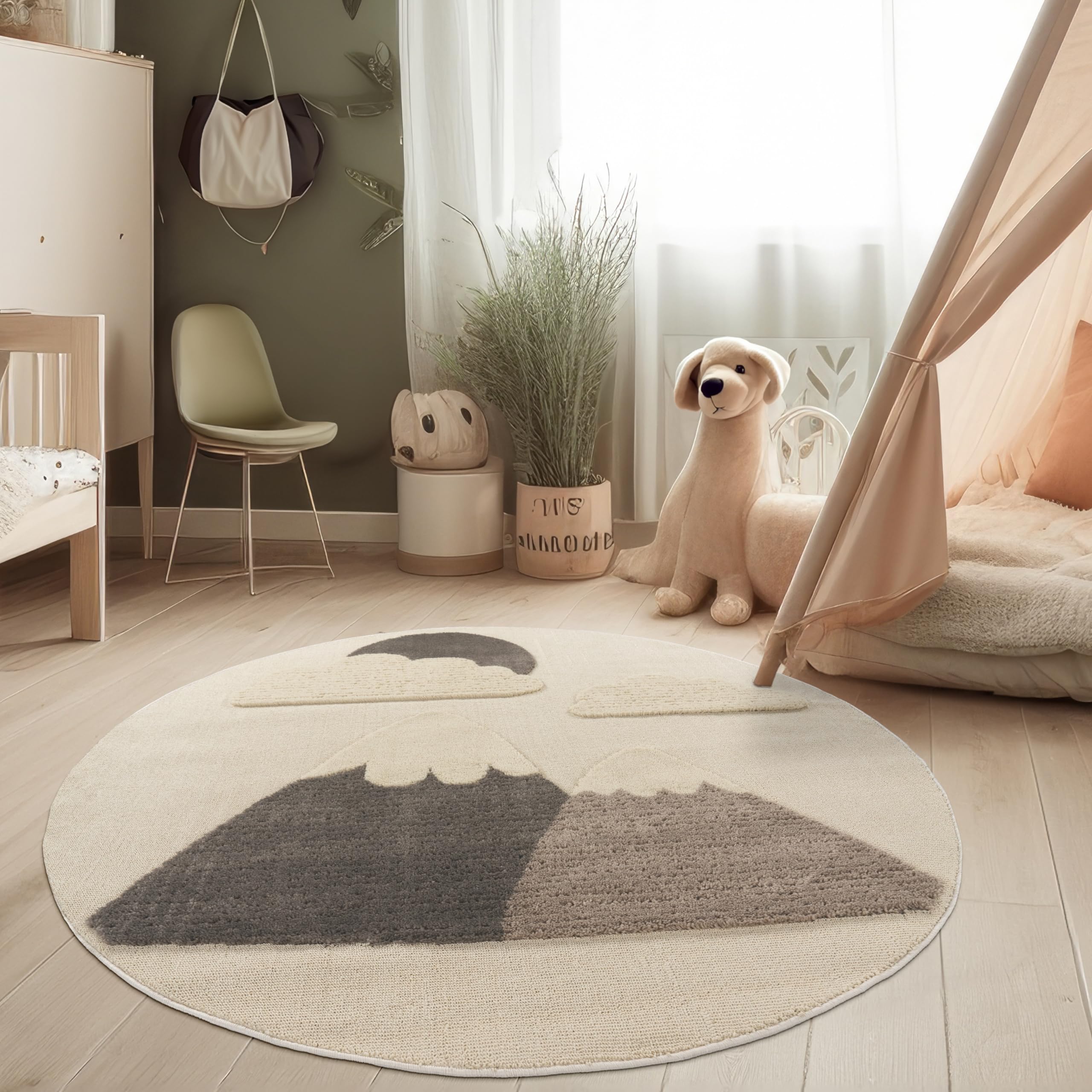 paco-home-kinderteppich-spielteppich-3d-punkte-160-cm-rund-creme image 6