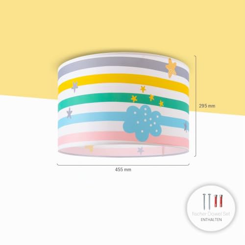paco-home-volta-kinder-deckenlampe-stoffschirm-regenbogen-e27 image 7