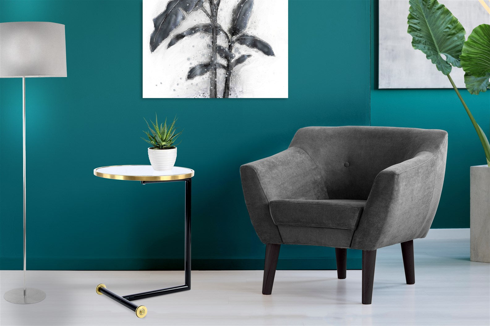 kayoom-beistelltisch-servant-210-mit-rollen-unterfahrbar-f-r-sofa-bett-grau image 2