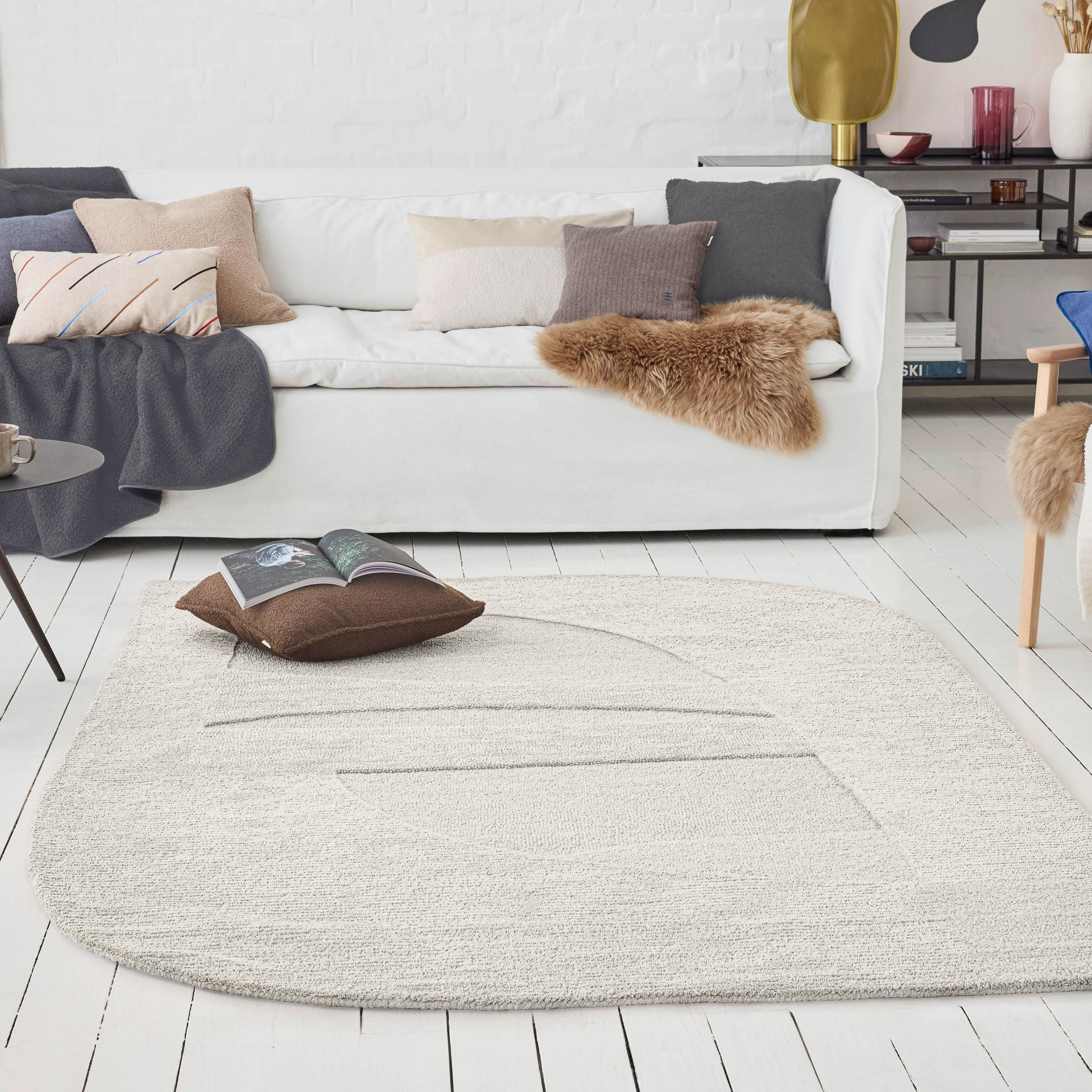 weconhome-kurzflorteppich-dodo-creme-wei-schurwolle image 2