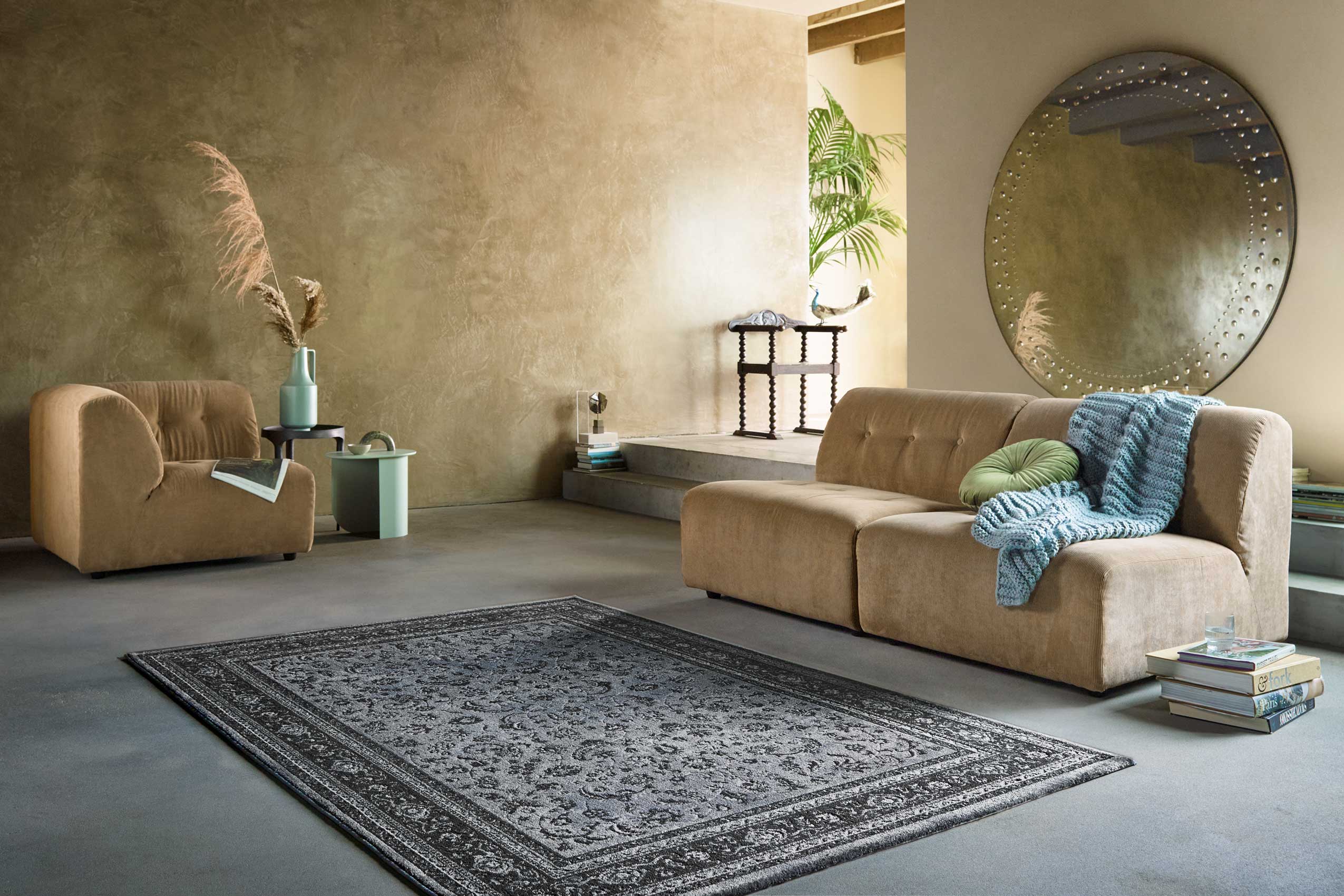 weconhome-kurzflor-teppich-oxford-grau-schwarz-blau-paisley image 8