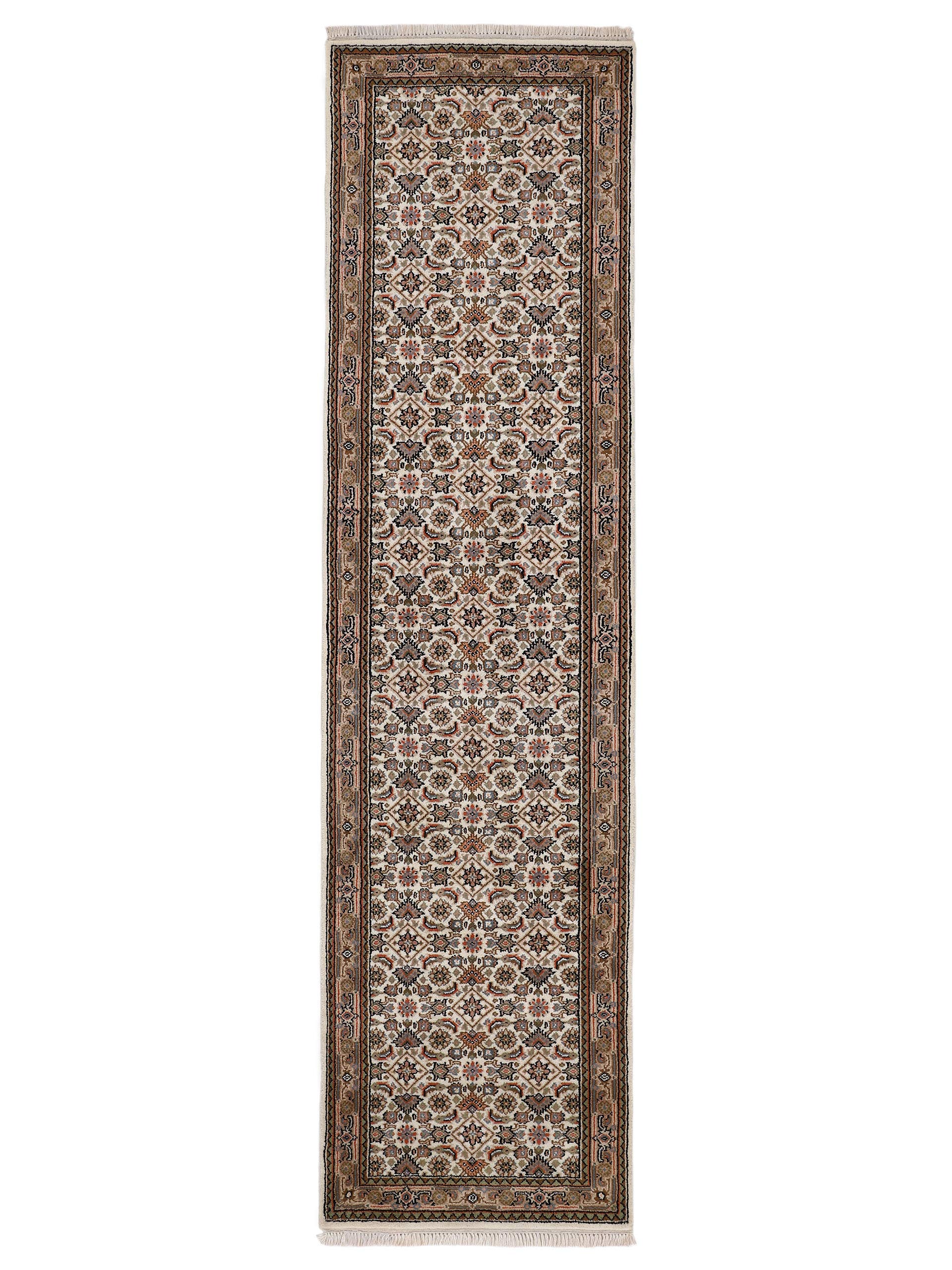 carpetine-bidjar-herati-teppich-l-ufer-creme-80x250-cm-handgekn-pft-wolle-baumwo image 1