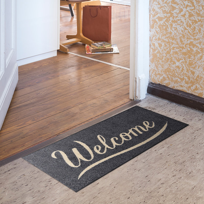 salonloewe-simply-welcome-grey-minimatte-30-x-75-cm-waschbare-fu-matte-mit-welco image 2