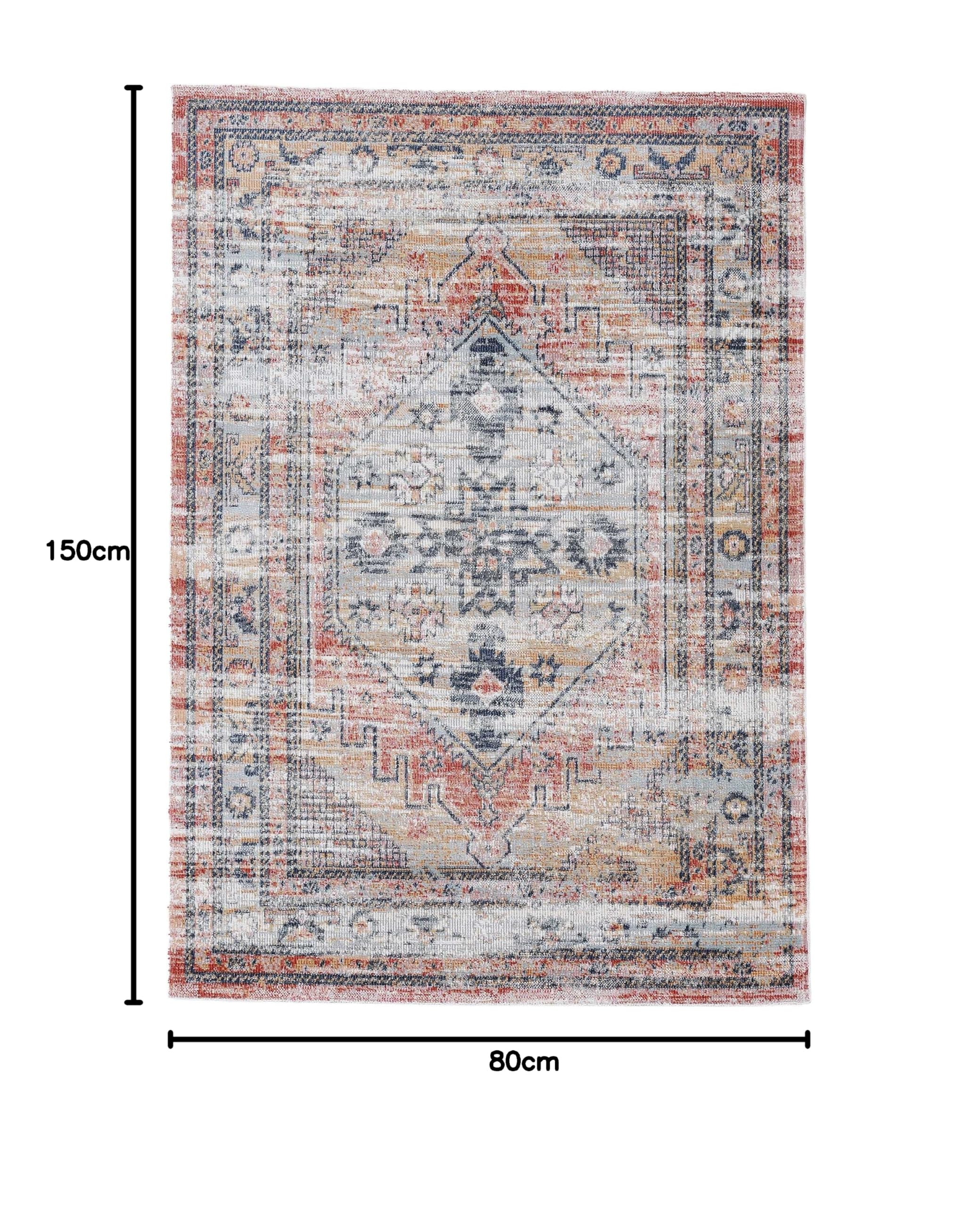 carpetfine-flachgewebeteppich-omen-orange-80x150-cm-moderner-vintage-teppich-f-r image 2