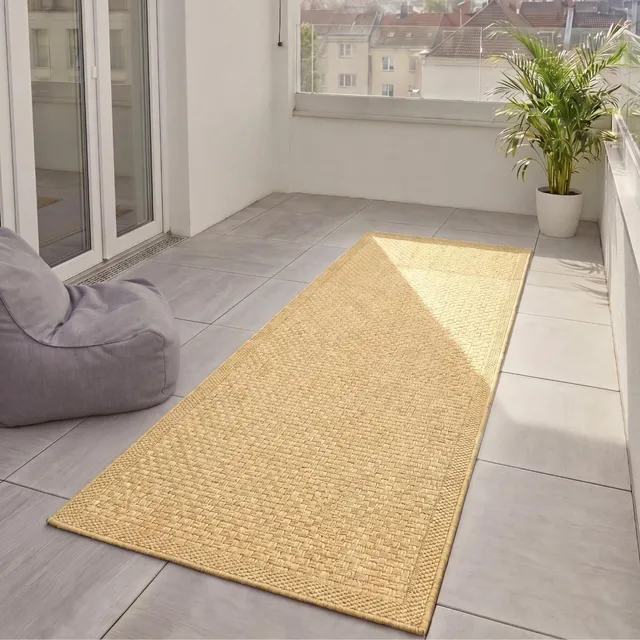 benuta-basic-in-outdoor-teppich-iowa-beige-80x250-cm-jute-look image 1