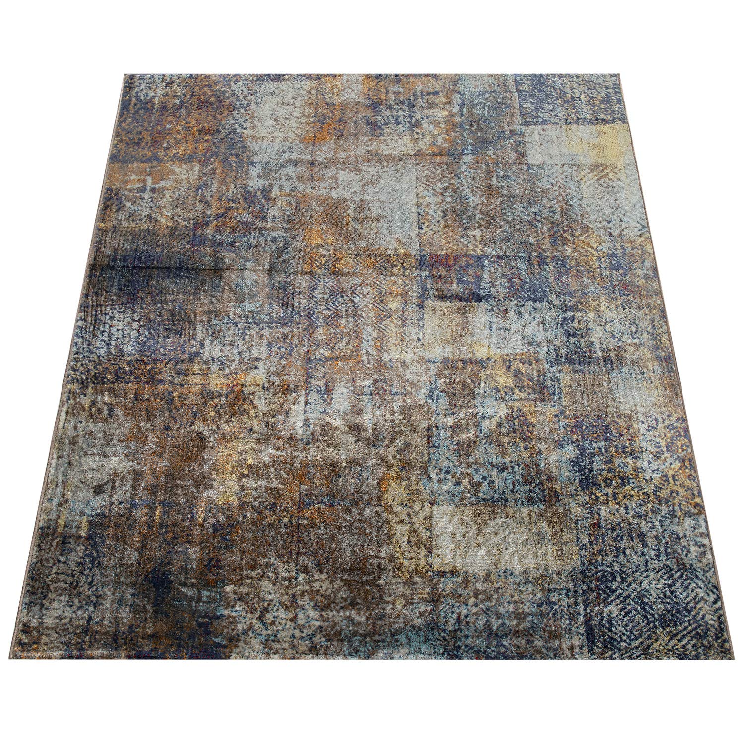 paco-home-kurzflorteppich-used-look-braun-blau-grau-120x170-cm image 5