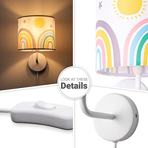 paco-home-wandlampe-kinderzimmer-regenbogen-kariert-e14-mit-stecker image 8