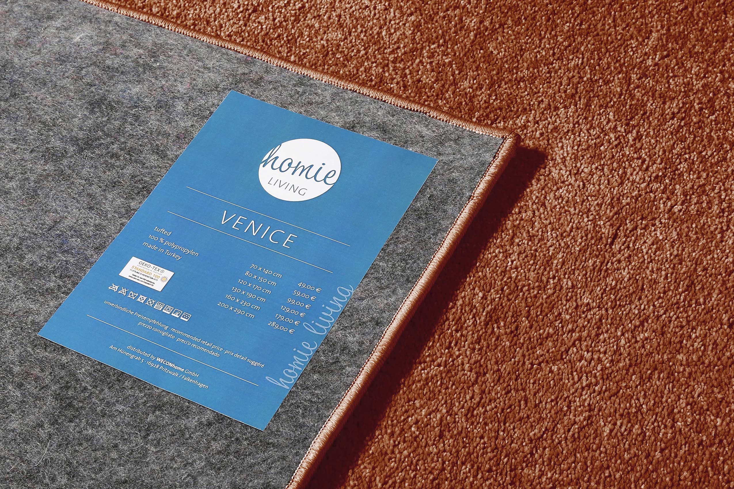 homie-living-venice-kurzflor-teppich-rost-braun-terracotta-1-7-cm image 4