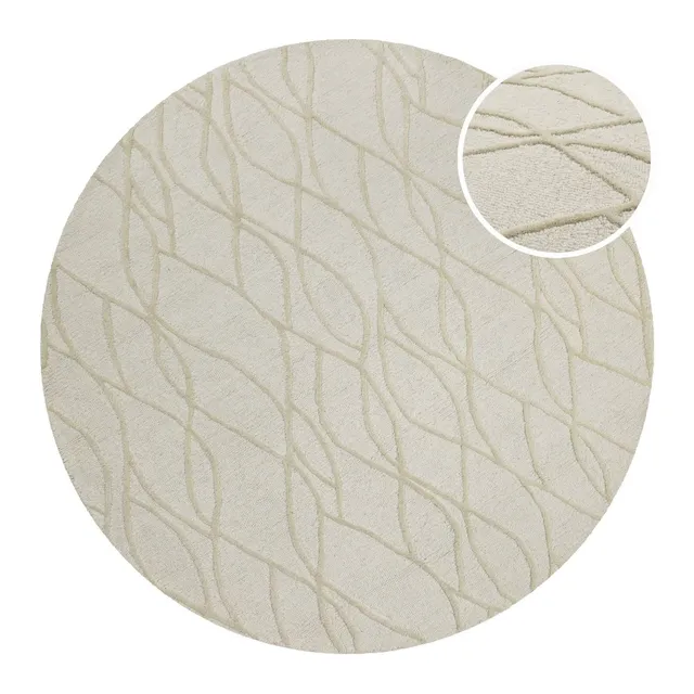 weconhome-hamptons-twentythree-kurzflor-teppich-rund-creme-wei-schurwolle image 1