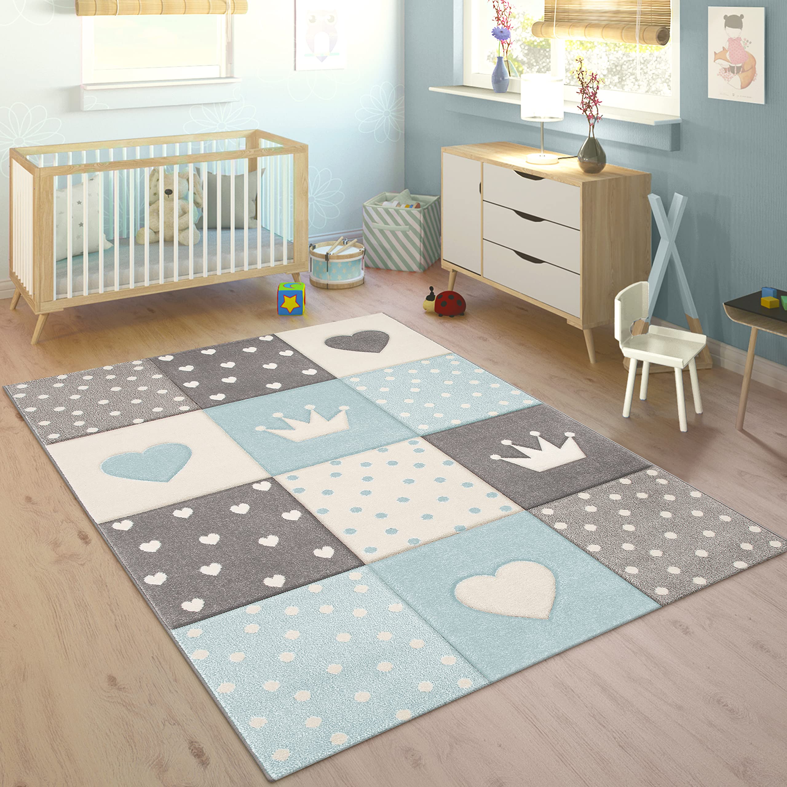 paco-home-ela-kinderteppich-karo-punkte-herzen-sterne-160x230-cm-pastell-gr-n-gr image 7