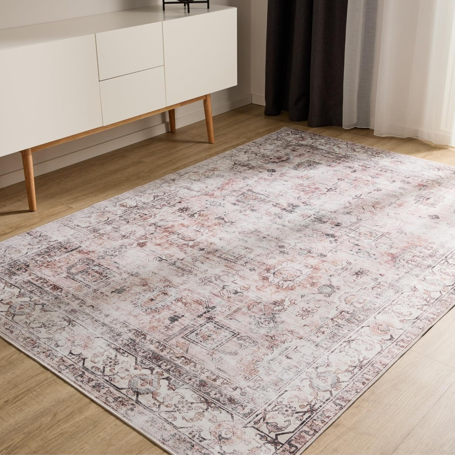 benuta-basic-george-teppich-120-cm-rund-creme-taupe-vintage-waschbar image 8