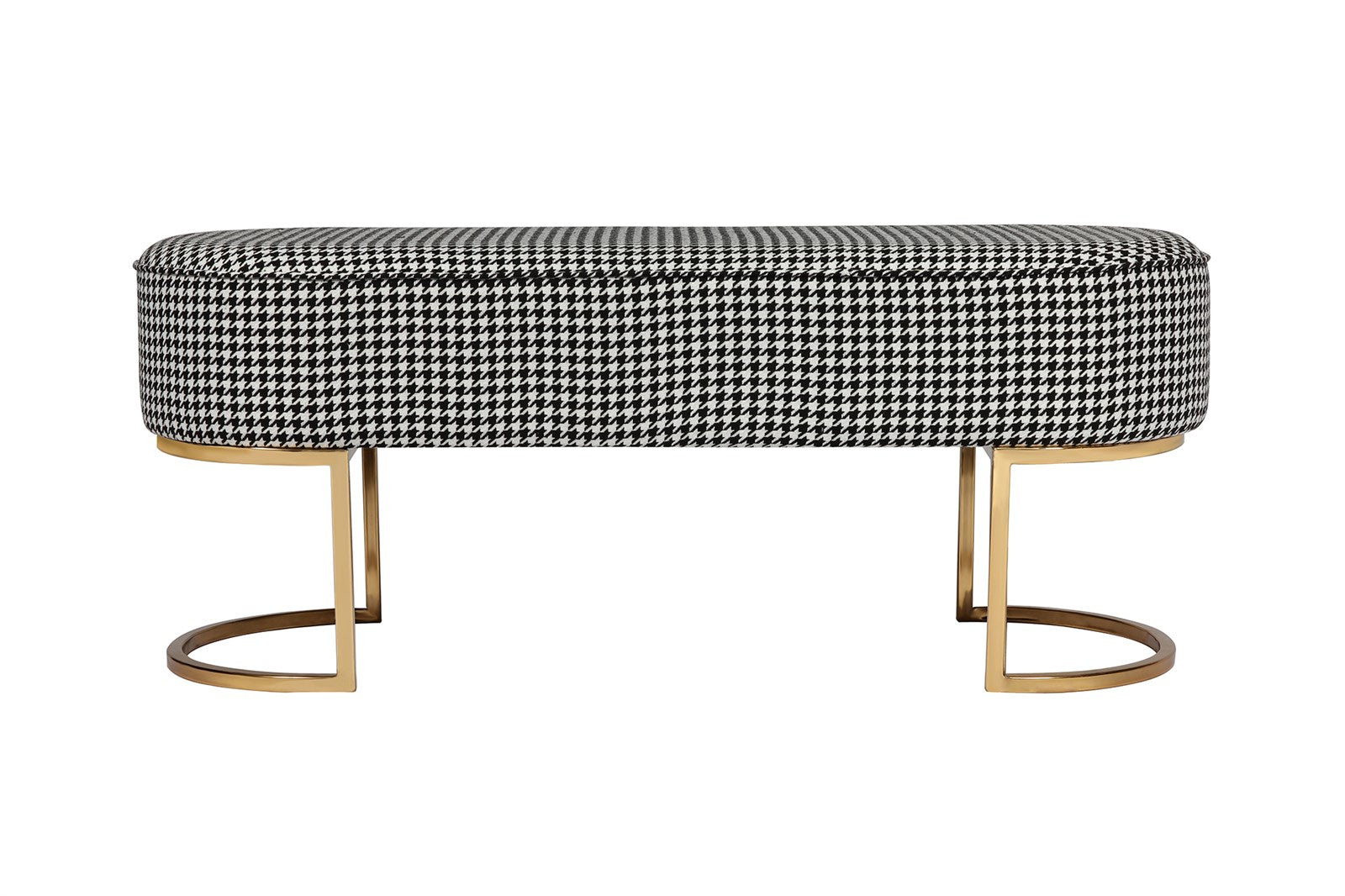 kayoom-sitzbank-athea-125-elegante-bank-im-hahnentrittmuster-goldene-metallbeine image 1