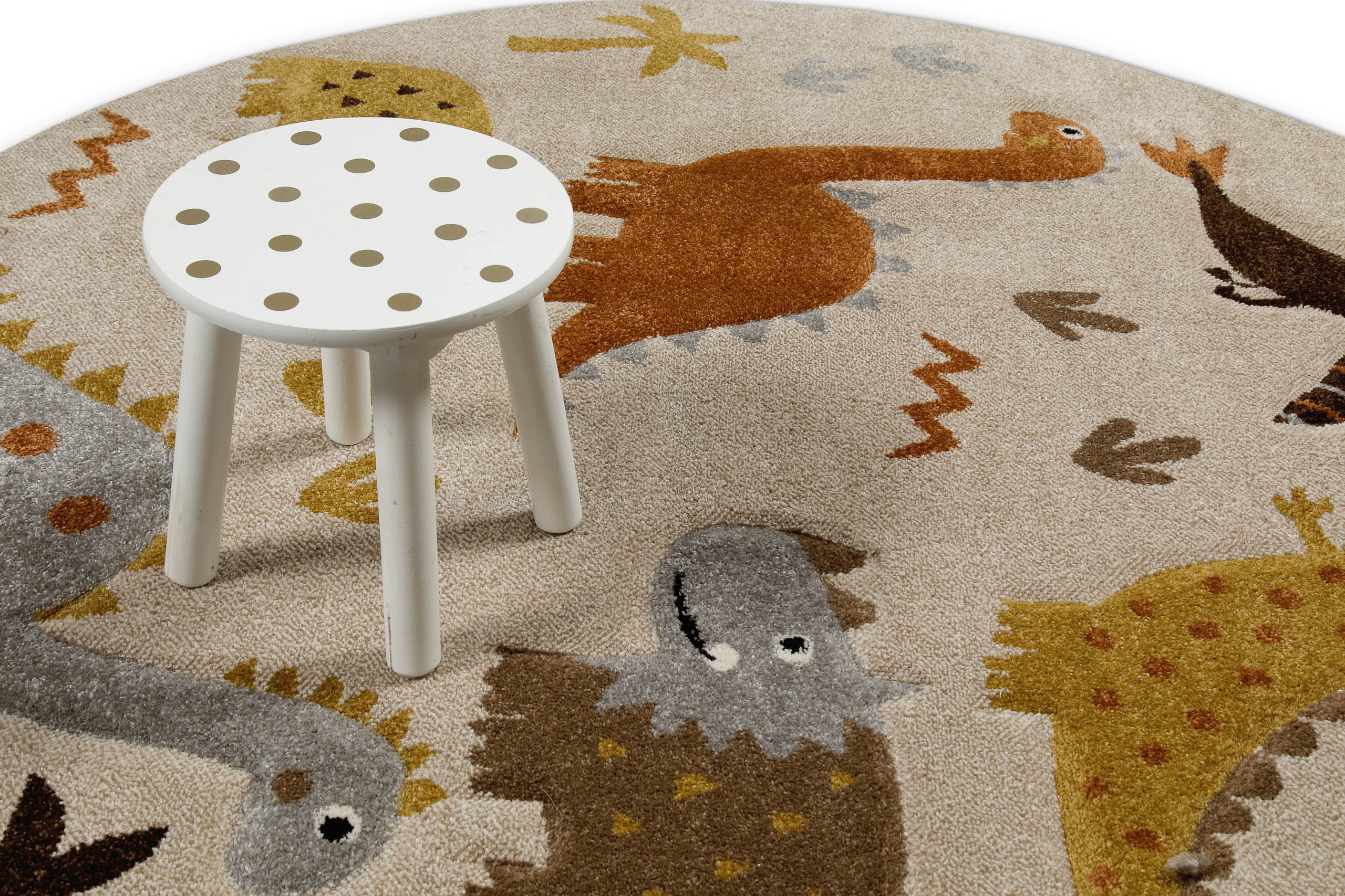 weconhome-smart-kids-kinderteppich-rund-sand-beige-meliert-t-rex-friends image 7